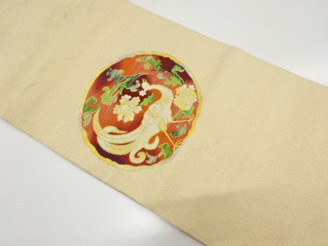JAPANESE KIMONO / SPELL: FLOWER / BIRD PATTERN WOVEN A CIRCLE NAGOYA O